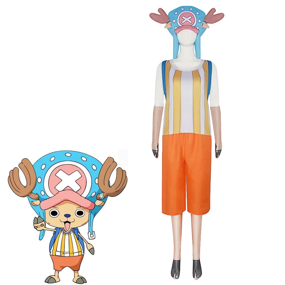 Tony Tony Chopper Cosplay Costume Suit Unisex Reindeer Outfit with Hat Backpack Full Set For Comic Con Halloween
