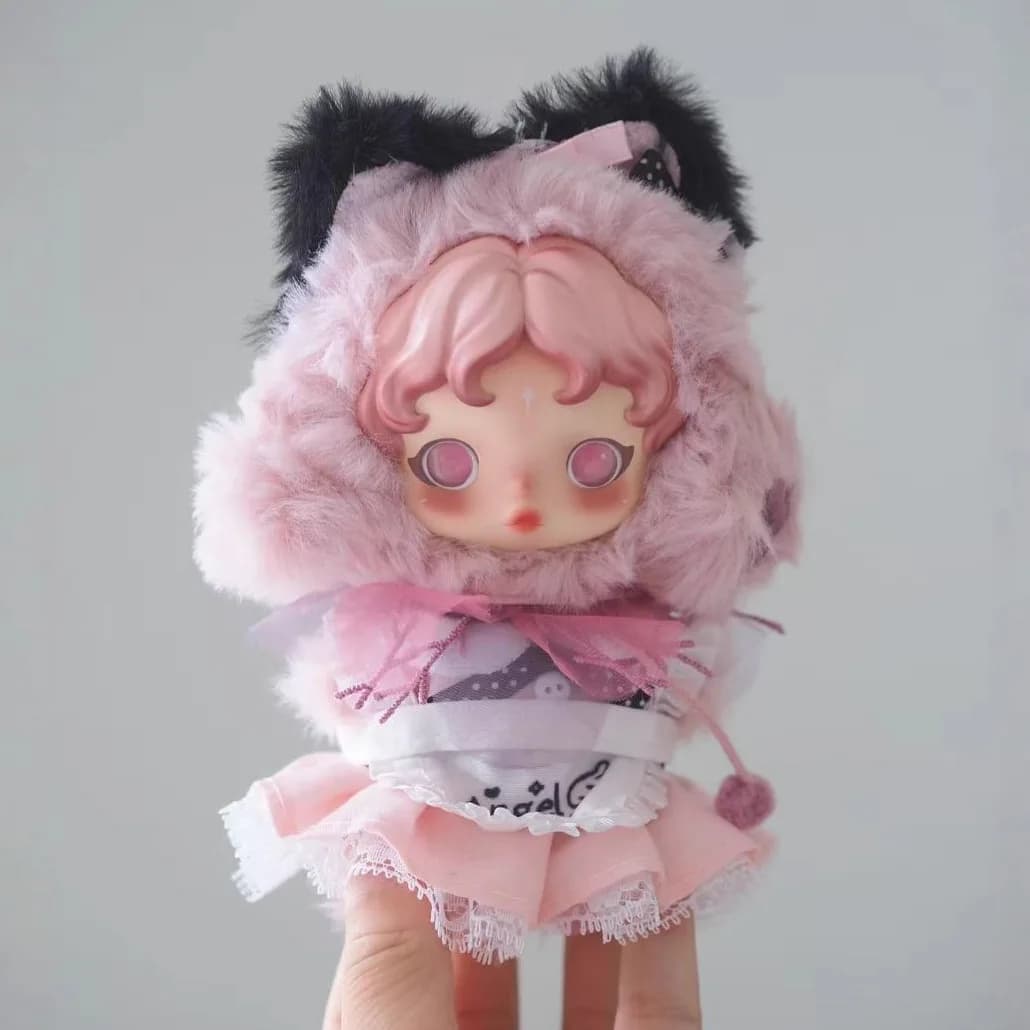New clothes SKULLPANDA hot sale Dress with pink skirt Creative cover with cat ears Fashion cute and exquisite