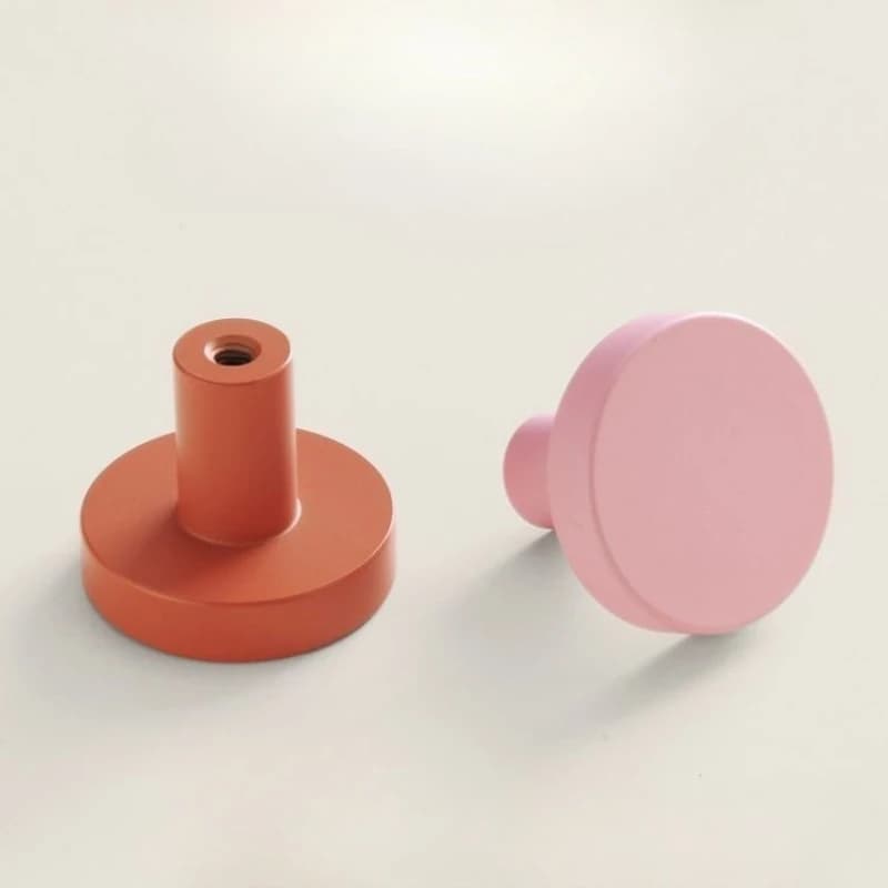 Morandi Colore Arancione/Rosa Maniglie per porte dell'armadio Semplice Foro singolo Rotondo Manopole e maniglie per cassetti dell'armadio per Ferramenta per mobili