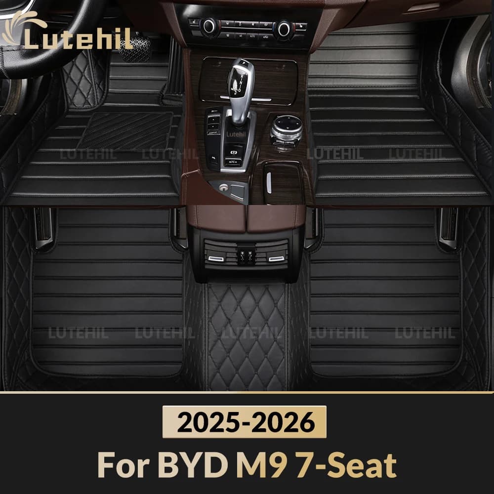 Tappetini per Auto BYD M9 (7 Posti) 2025 2026, Copertura in Moquette per Tutte le Stagioni, Rivestimenti per Prima e Seconda Fila, Accessori Protettivi per Interni