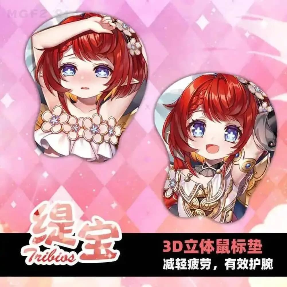 Tappetino da Gioco per Tastiera e Mouse Honkai: Star Rail, Poggiapolsi 3D in Gel di Silice con Personaggi Anime Sexy, Regalo per Cosplay