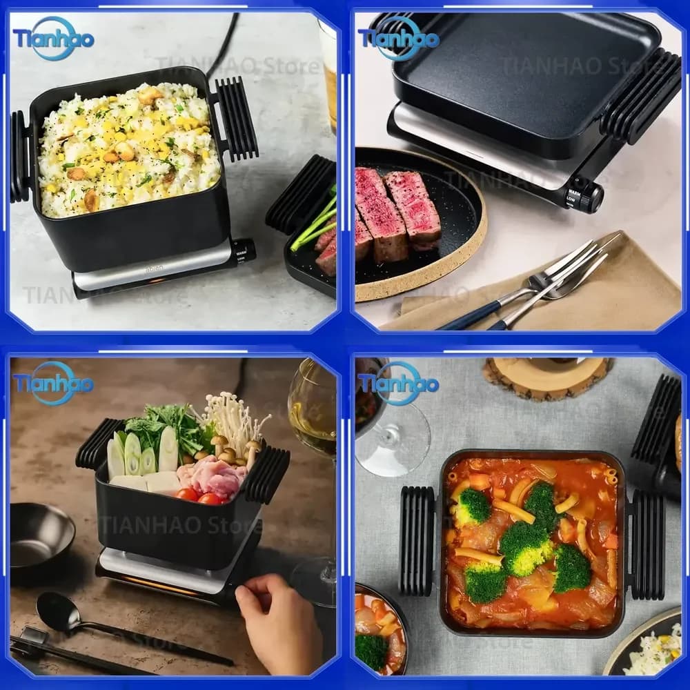 Multifunctional Electric Pan for Frying Pan Removable BBQ Grill for Frying Pan