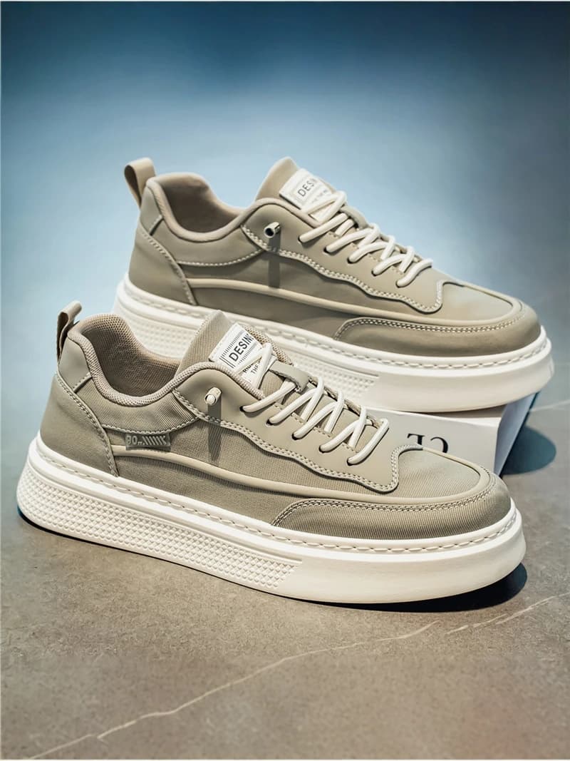 Men's Summer Breathable Ice Silk Slip-On Casual Lightweight Canvas Shoes Heightening Sports Sneakers Comfortable Daily Wear