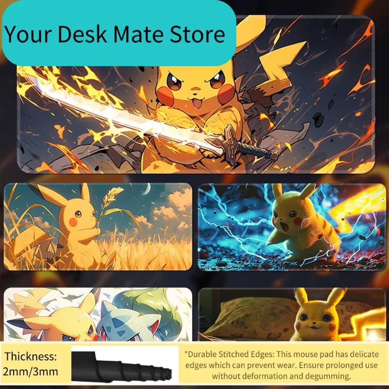 Tappetino per mouse da gioco Pokemon All Characters Collection, tappetino da scrivania impermeabile e antiscivolo