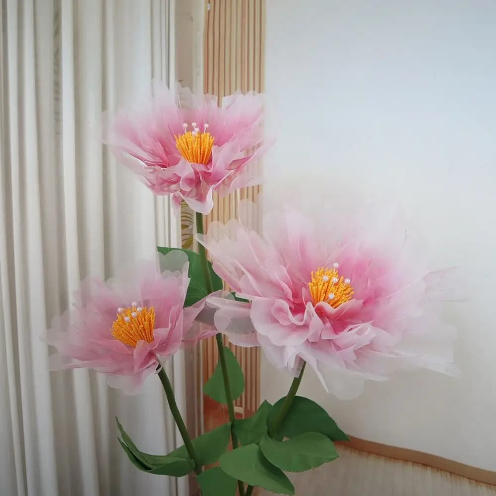 Fashion 50cm Artificial Realistic Silk Peony Big Head Flower Decoration Home Party At Home Faux Layered Flowers