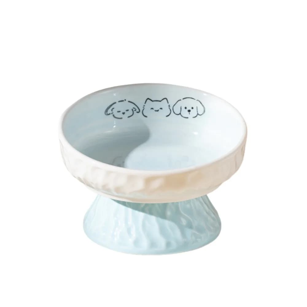 Ceramic Elevated Cat Bowl Cute Anti Slip Pet Food Water Bowl Neck Protection Stable Raised Pet Feeder Dog Accessories