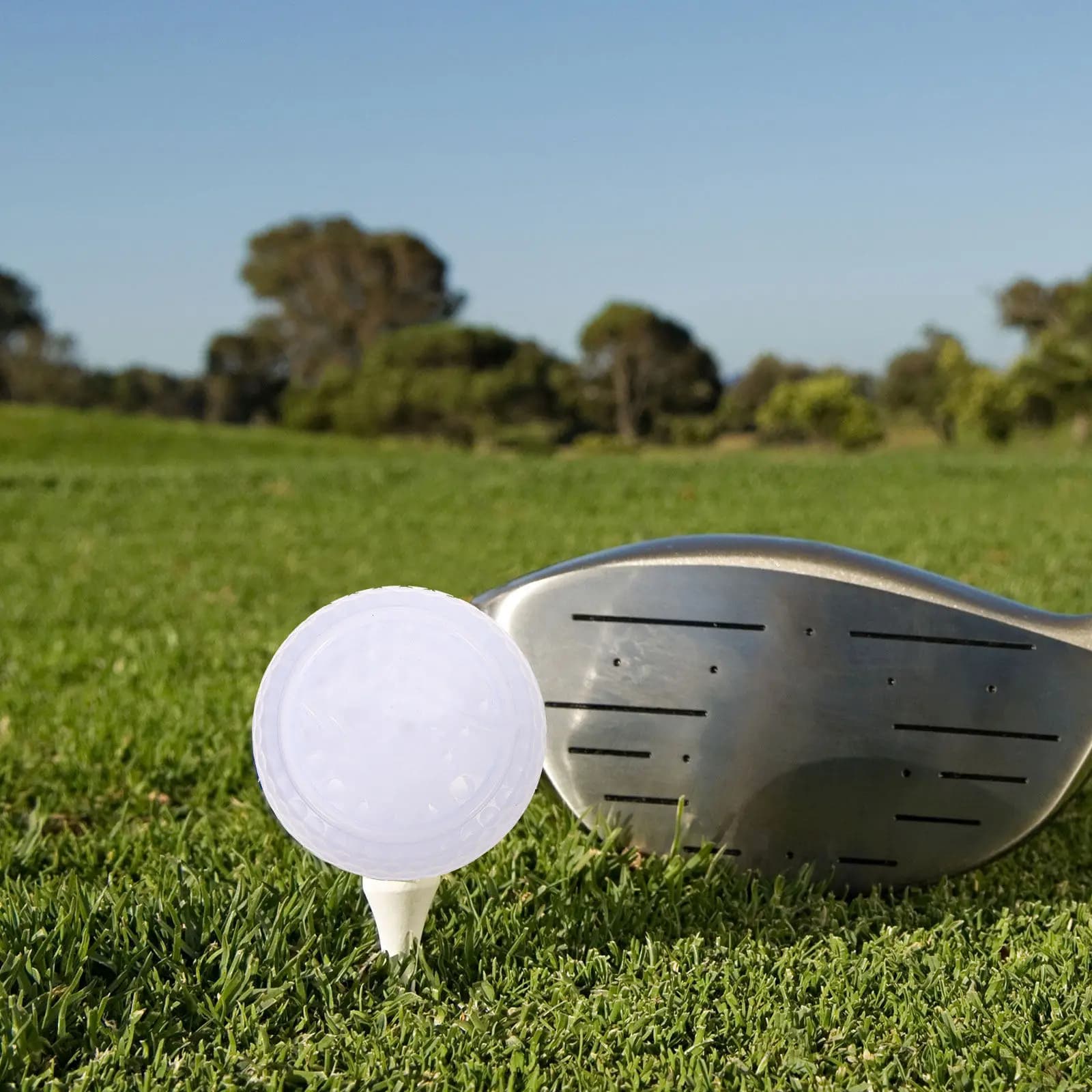 2 Palline da Golf Professionali per Allenamento Indoor e Outdoor, in Gomma Sintetica, Facili da Trasportare, Colori Vivaci