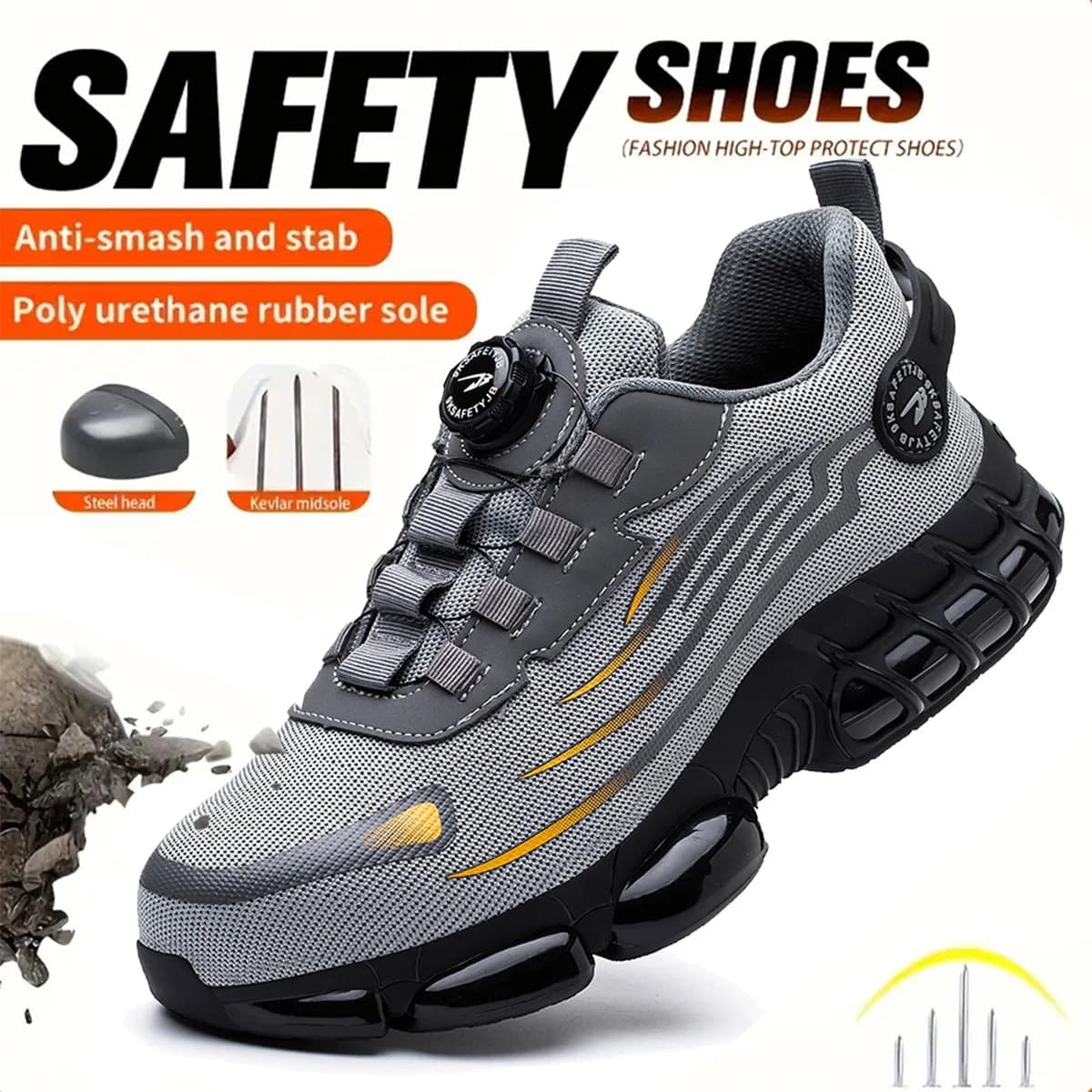 Suola morbida traspirante senza pizzo comode scarpe anti-smash anti-perforazione per l'assicurazione del lavoro