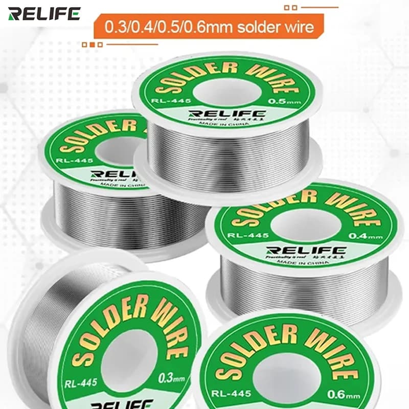 RELIFE RL-445 0.3/0.4/0.5/0.6mm High Purity Solder Wire Rosin Core 25g Tin Wire Various Electronic Soldering Welding Weights