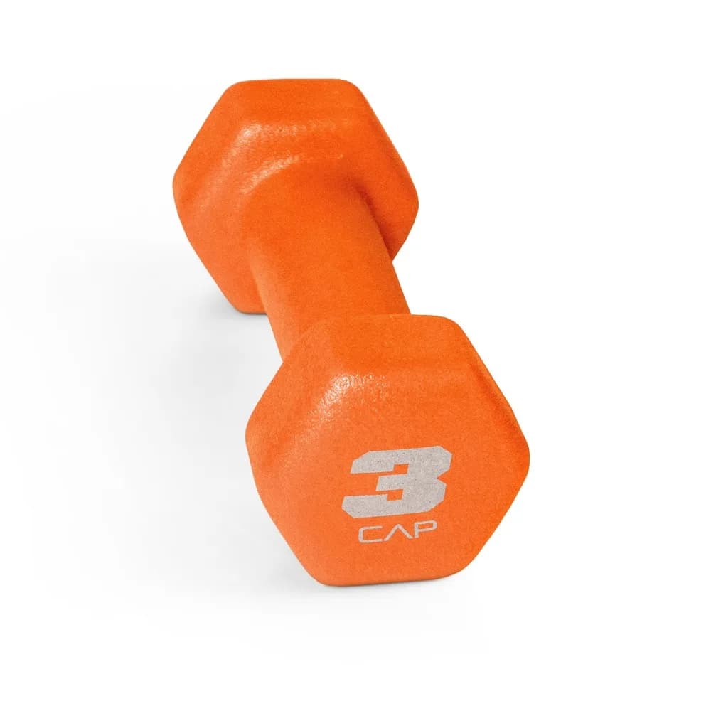 Neoprene Dumbbell 3 lb Free Weight for Fitness Exercise Strength Training Home Gym Equipment Orange Color Single Dumbbell