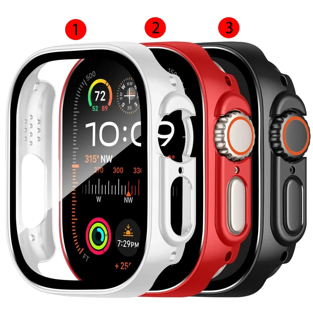 Confezione da 3 custodie per Apple Watch 49mm Ultra 2 Proteggi schermo Cover iWatch, Custodie per paraurti rigide ultrasottili protettive complete antigraffio