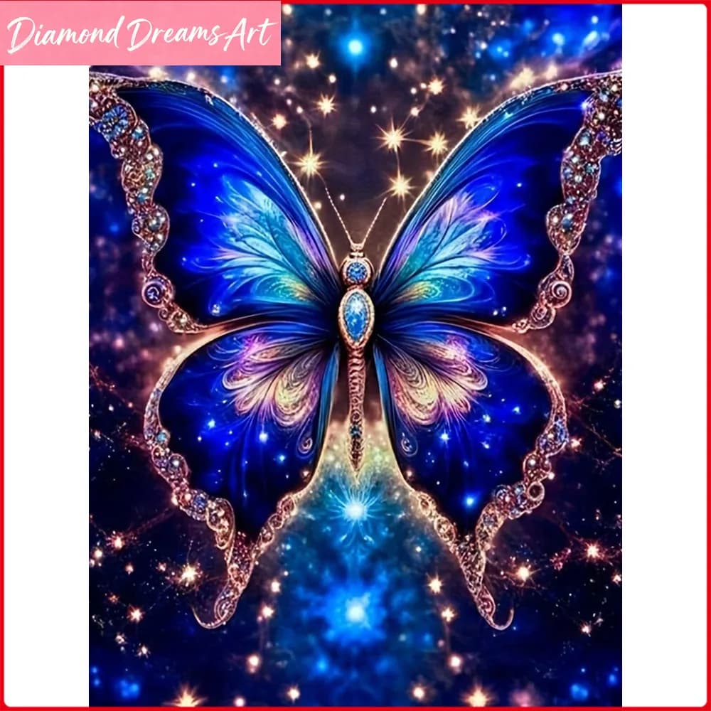 Nuovi Arrivi 2025: Kit Completo per Diamond Painting con Farfalla Blu, Mosaico di Diamanti, Regalo Fatto a Mano, Senza Cornice