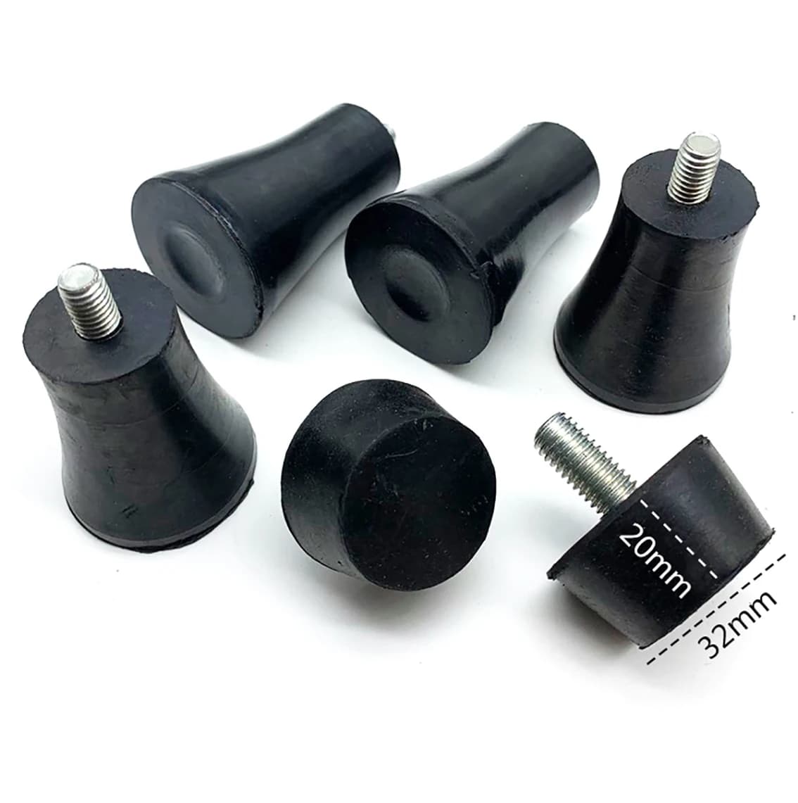 1-10 pz piedini regolabili in gomma nera Pad vite sedie mobili gamba tavolo piedini di livellamento Pad vite antiscivolo M6 M8 M10
