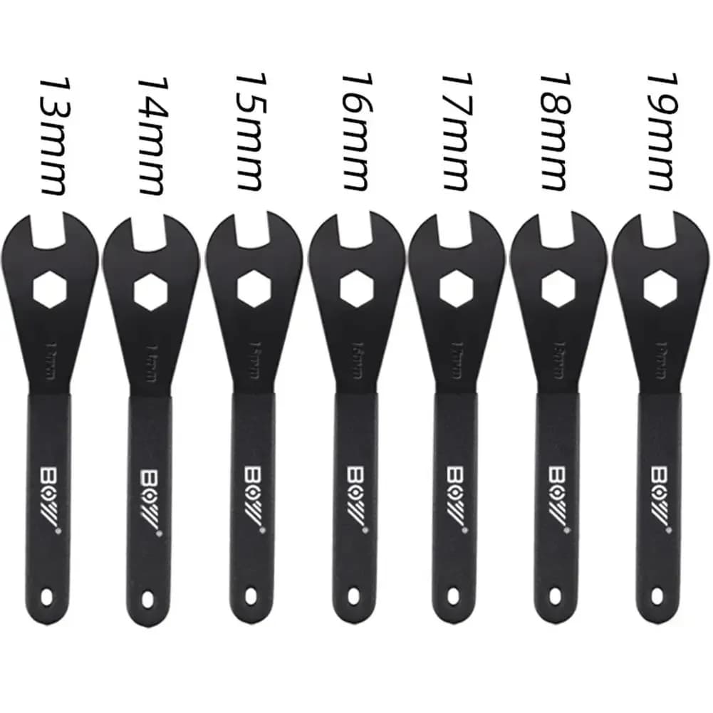 Chiave a cono per mozzo bicicletta da 2 mm 13/14/15/16/17/18/19mm Chiave a cono aperto Strumento di riparazione pedale ruota bicicletta