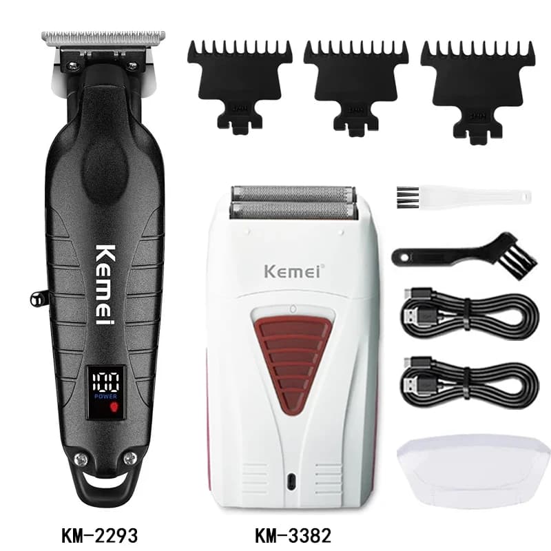 Tagliacapelli Elettrico Kemei, Rasoio e Regolabarba Professionale, Modelli KM-2296 KM-3382 KM-2293 per Uomo