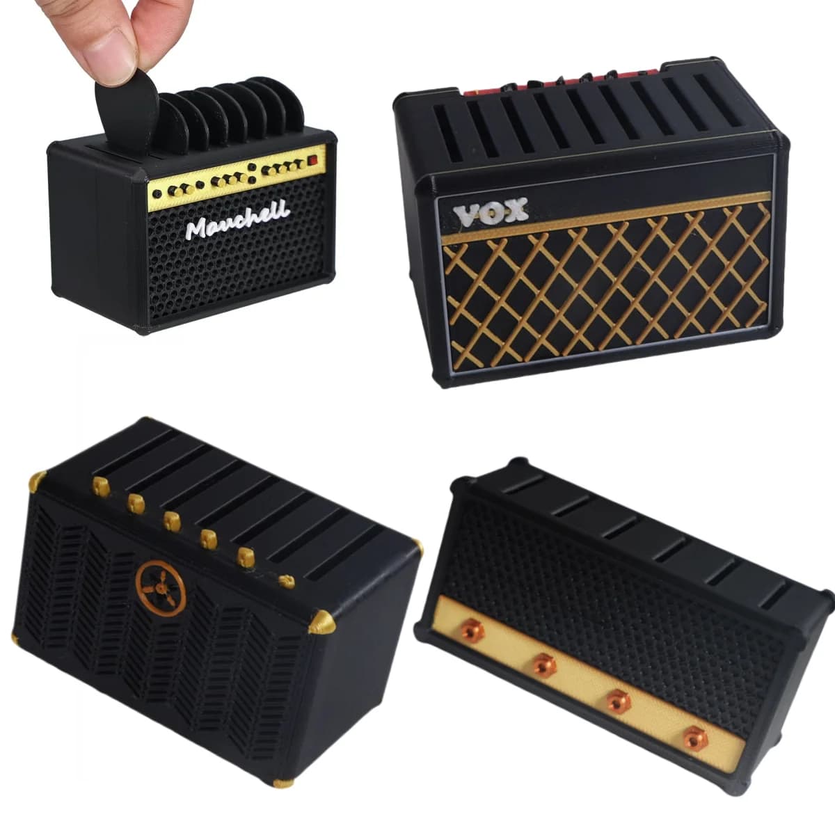 Miwayer Porta plettro per amplificatore per chitarra Porta plettro per chitarra personalizzato stampato 3D con slot per plettri 7~9 pezzi/organizzatore compatto e durevole