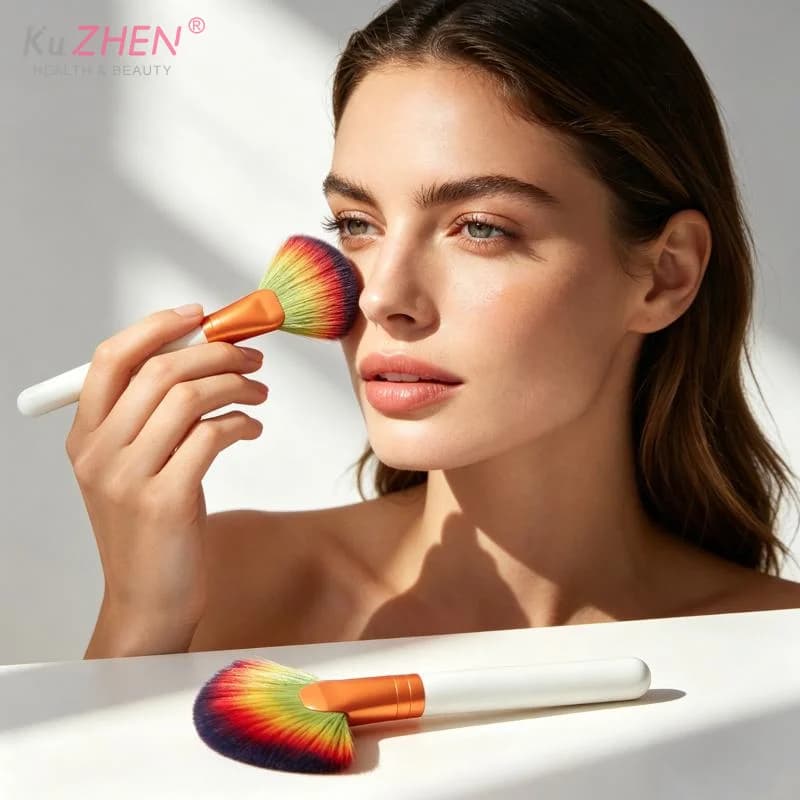 1PCS Professional Wooden Handle Nylon Bristles Makeup Brush For Women Daily Use Cosmetics Powder Makeup Brush Foundation Brush