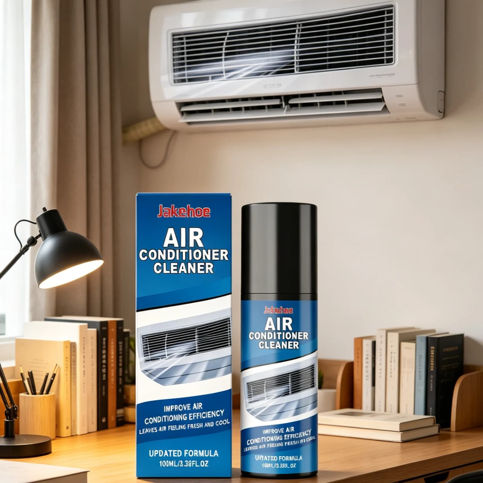 Jakehoe Air Conditioner Foam Cleaner Powerful Cleaning Remove Stubborn Stains Easy Use Multi Purpose Air Conditioner Spray 100ml