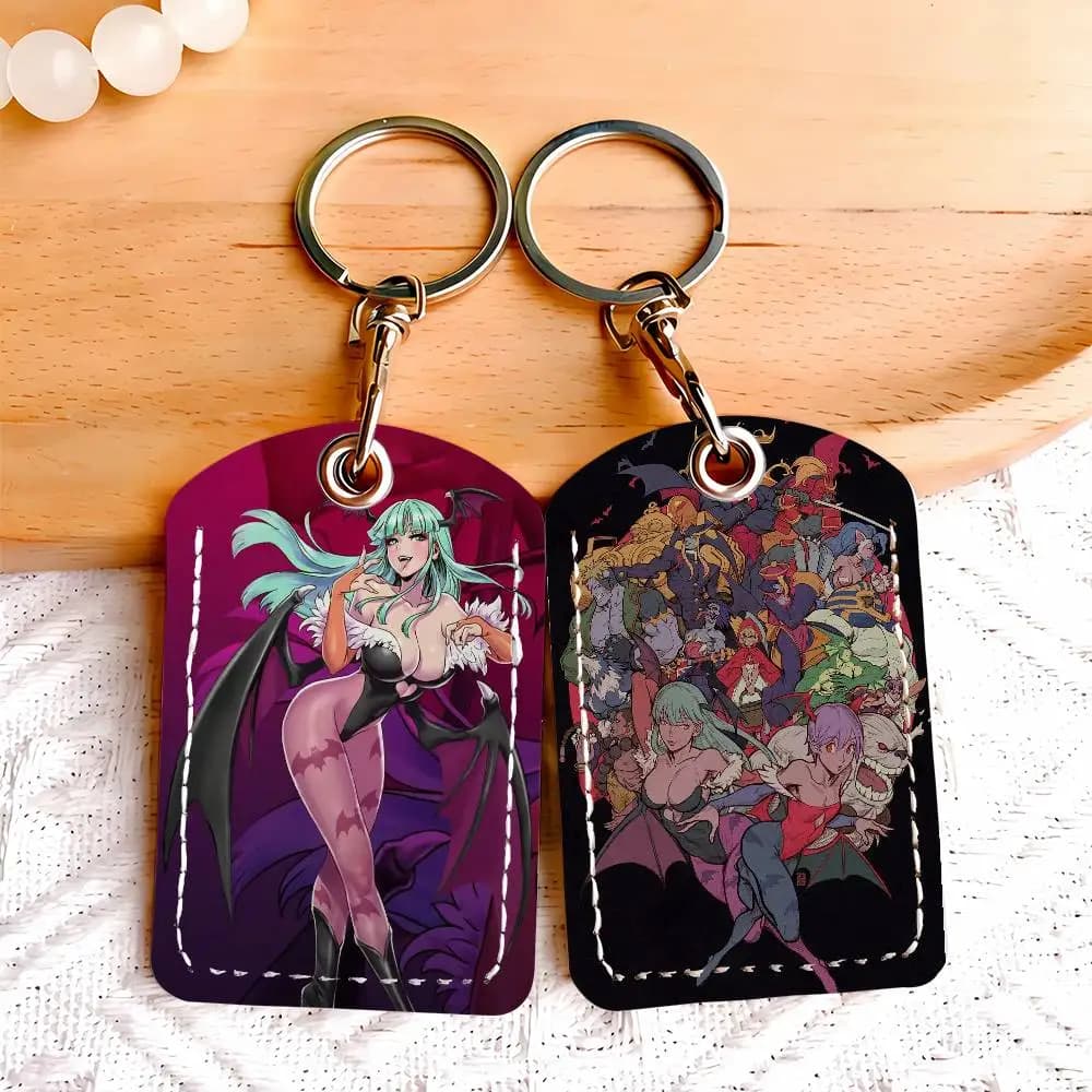 Gioco D-Darkstalkers Morrigan A-Aensland Porta carte Portachiavi Portachiavi Serratura Porta di accesso Custodia protettiva per regalo di sicurezza