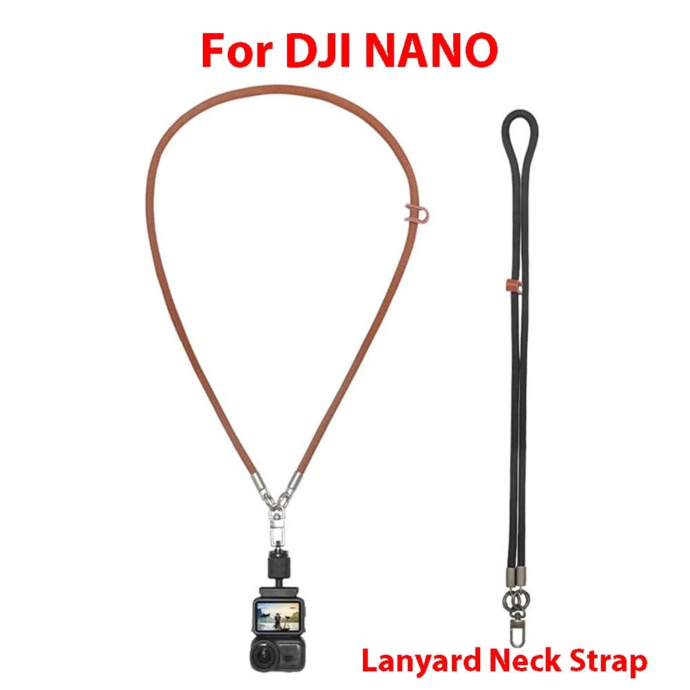 For DJI NANO Shoulder strap with cord 360 ° Rotating hook Spring closure Action room accessories with screw 1/4