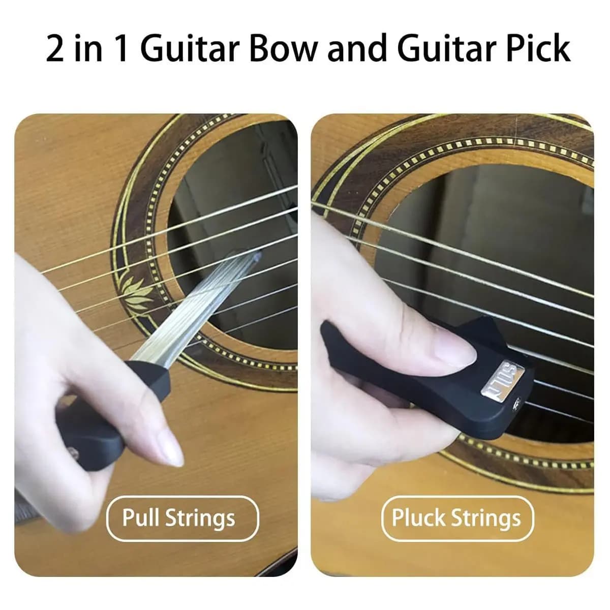 Arco per Chitarra A61P SOLO, Design Portatile a Doppia Faccia, Creativo e Multiuso, per Basso, Banjo, Violino e Strumenti Musicali