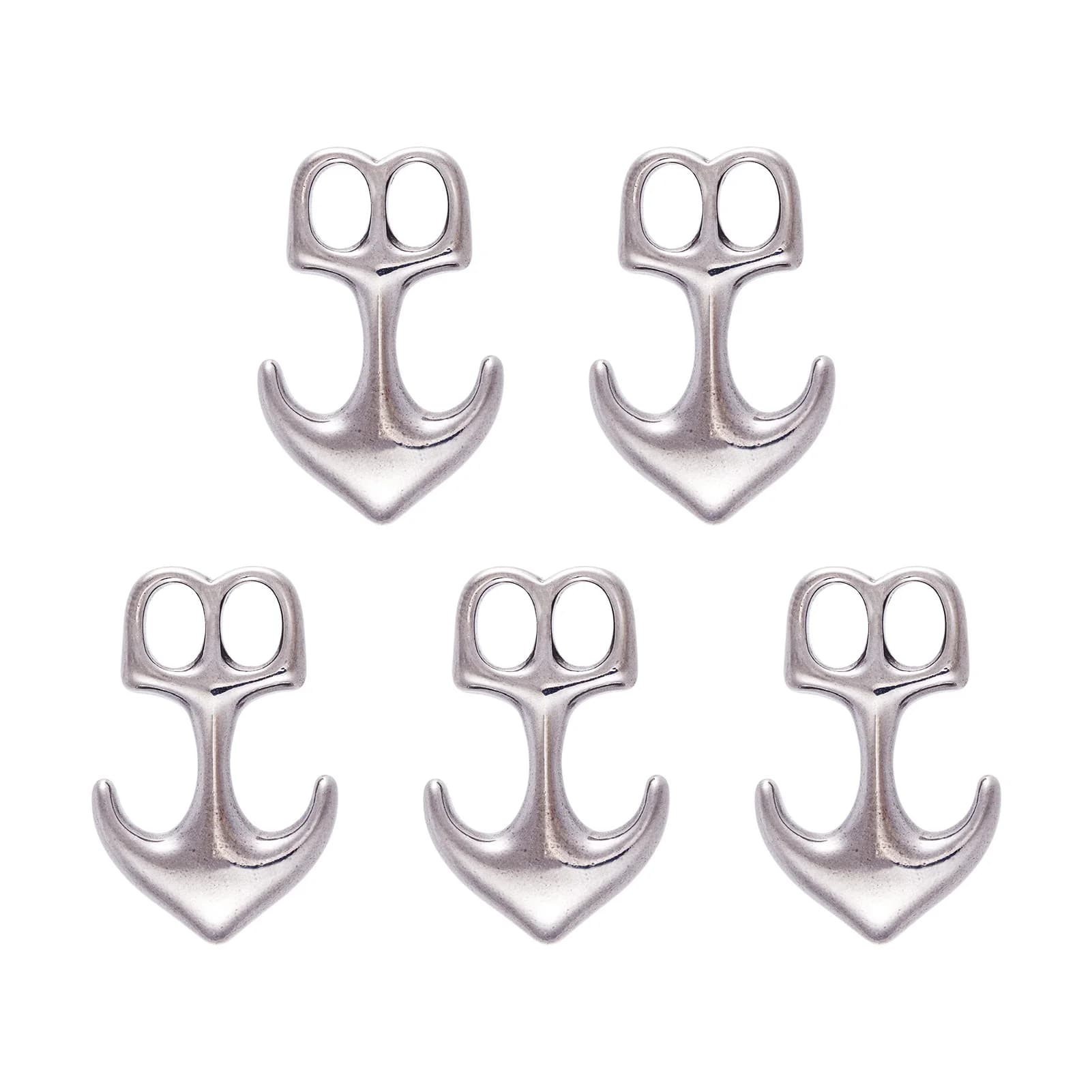 5pcs Anchor Hook Clasps 304 Stainless Steel Connector For Women Men Leather Cord Bracelet Closure Jewelry Making DIY Accessories