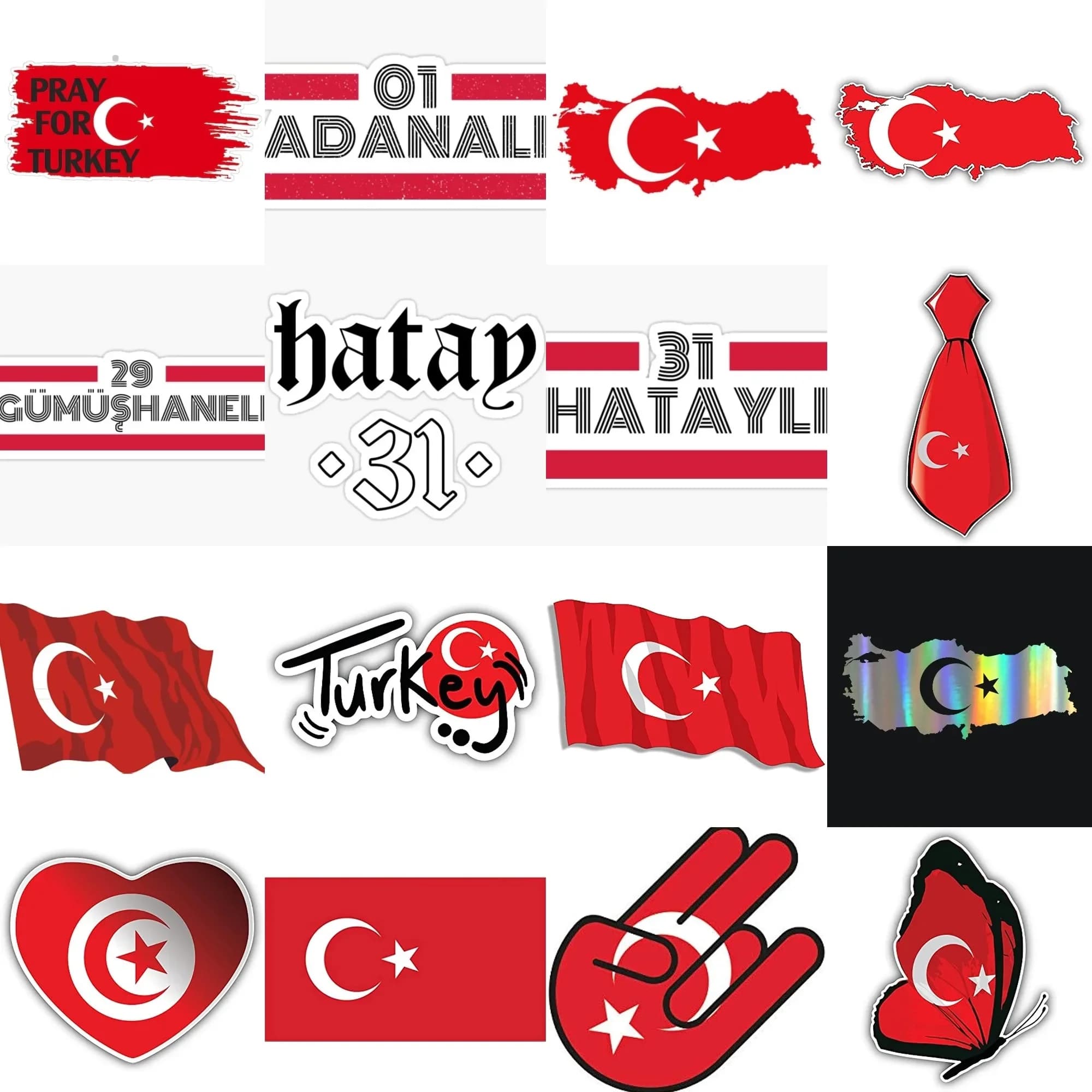 Adesivo Creativo in PVC con Bandiera e Mappa della Turchia per Decorazione Auto, Furgone, Moto, Bicicletta, Casco, Paraurti, Frigorifero, Parete, Accessori