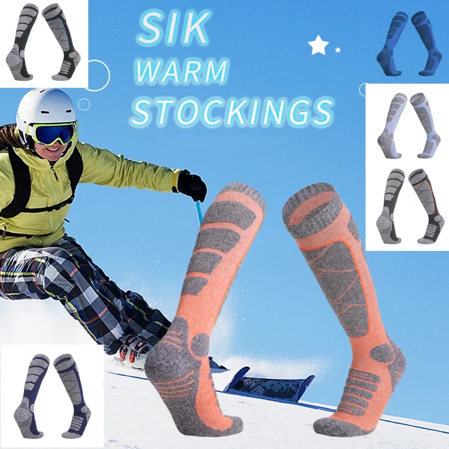 1/3 Pairs Women Men Winter Warm Ski Socks Skiing Socks Anti-slip Thick Breathable Compression Type for Ski Boards for Warmth