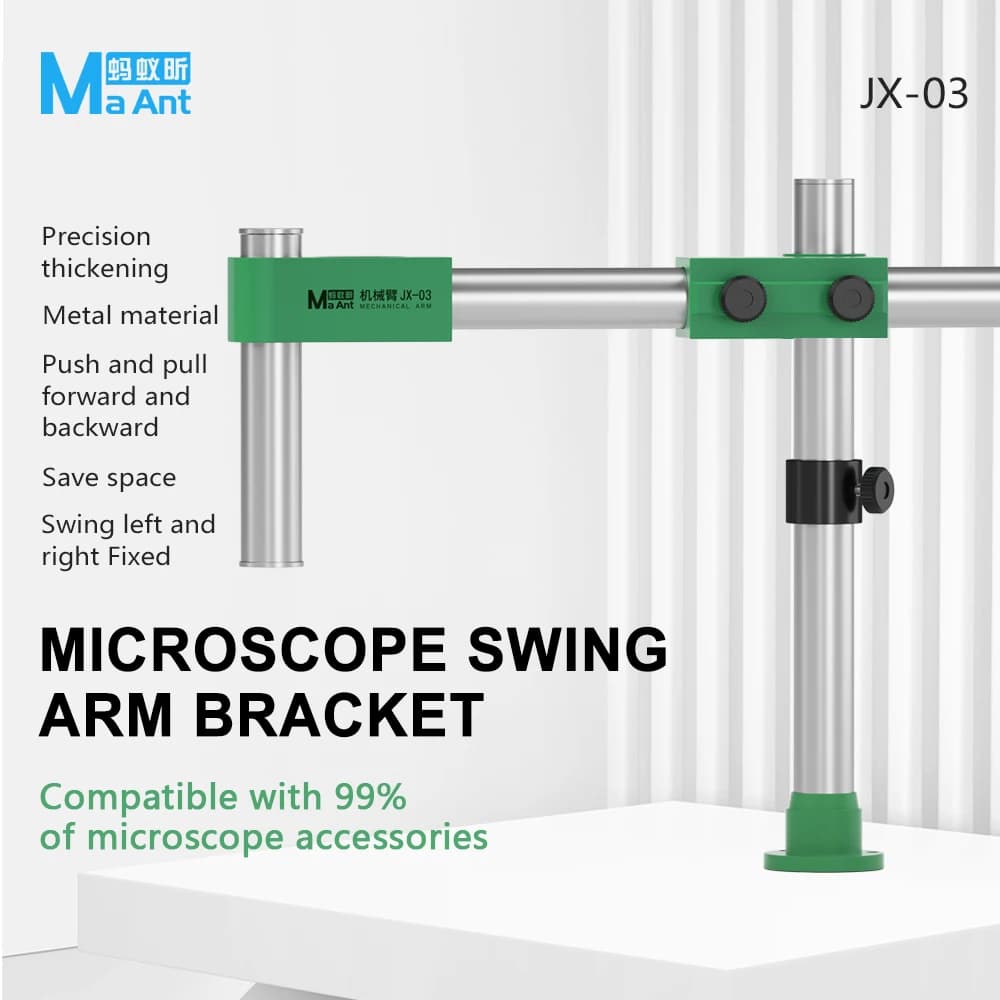 MaAnt Microscopio Dragon Bracket Metallo Universale Telescopico Pieghevole 360 ° Strumento per staffa di ispezione per manutenzione e sollevamento fisso