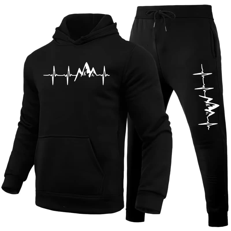 Tuta da uomo casual stampata per corsa, felpa sportiva, abbigliamento fitness, jogging, capo singolo, hoodie e pantaloni 2026