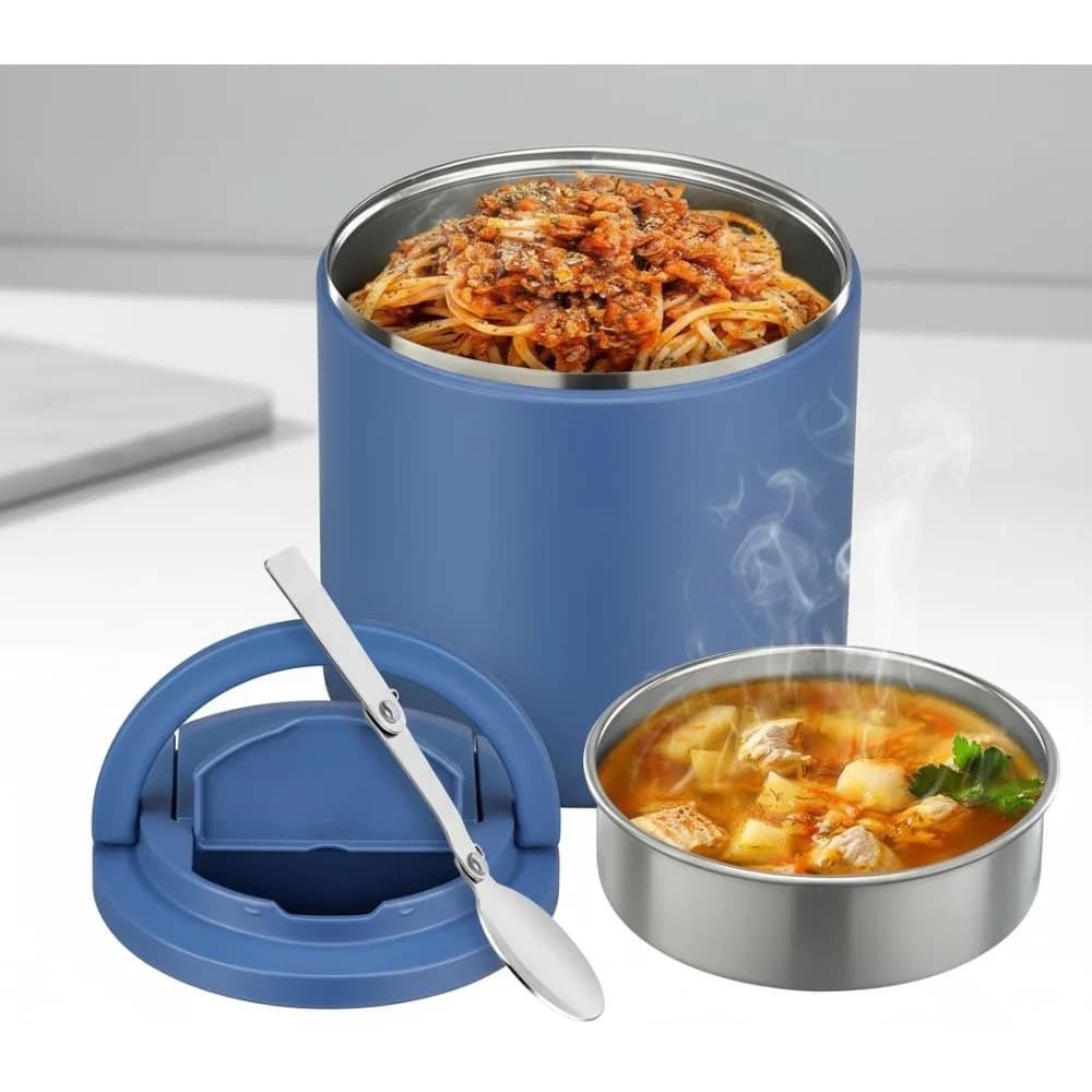 Thermos in acciaio inossidabile a prova di perdite con barattolo per alimenti isolato da 40 once per pasti caldi Contenitore per zuppa a bocca larga per adulti con cucchiaio