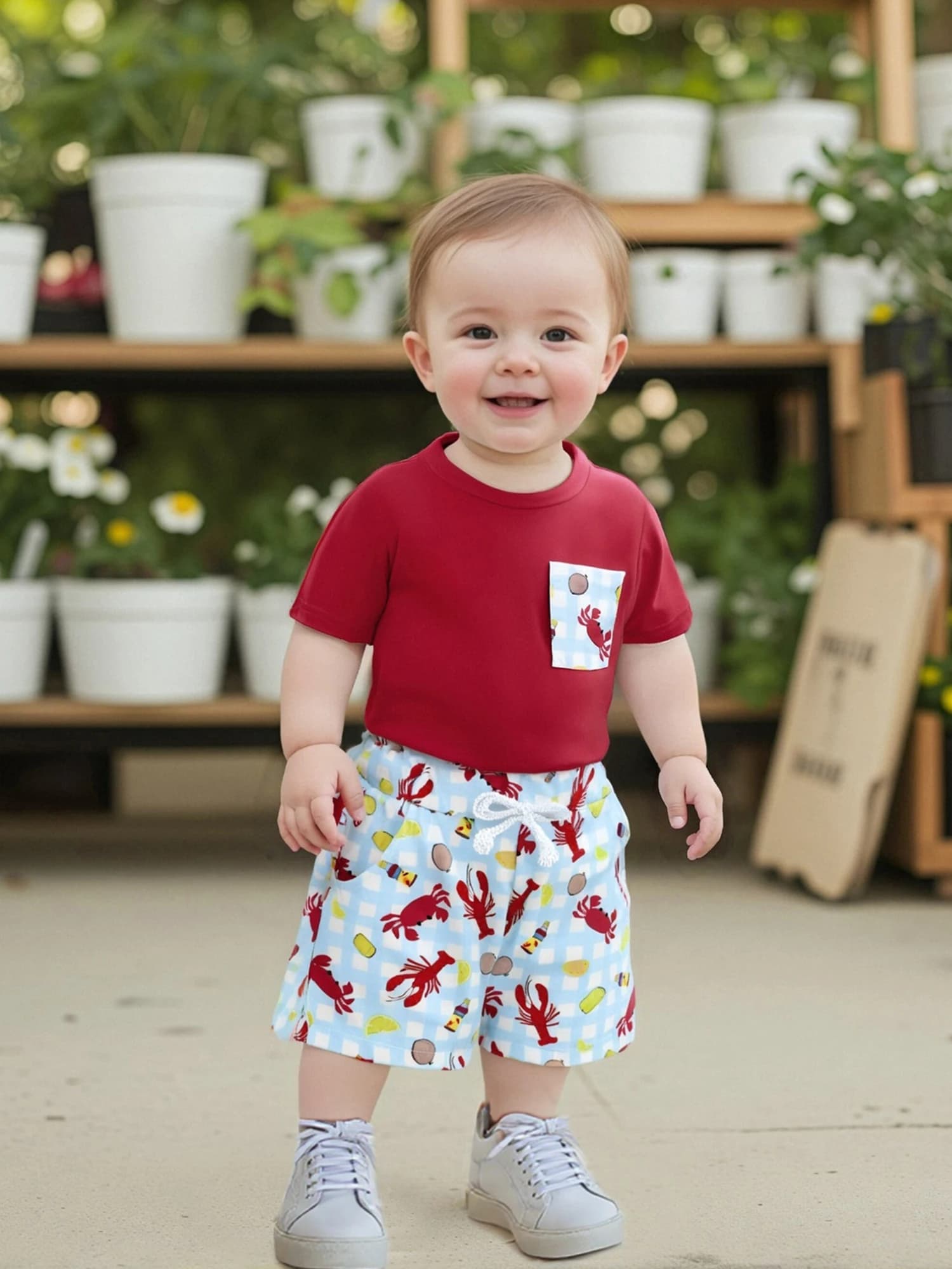 T-shirt a maniche corte da bambino in 2 pezzi con divertente set di pantaloncini con stampa di dinosauri per il tempo di gioco estivo