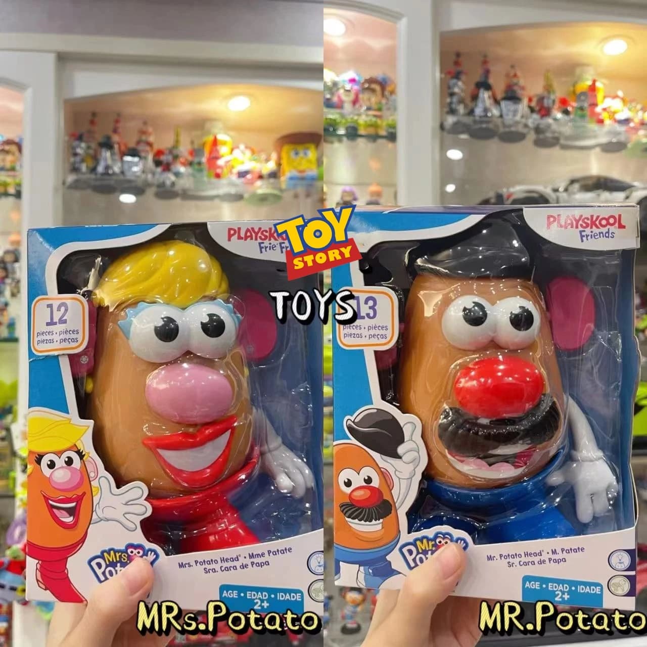Disney Toy Story 3 Classico Mr. Potato Head, Mrs. Potato, Buzz Lightyear, Woody - Action Figure da Collezione, Regalo Educativo