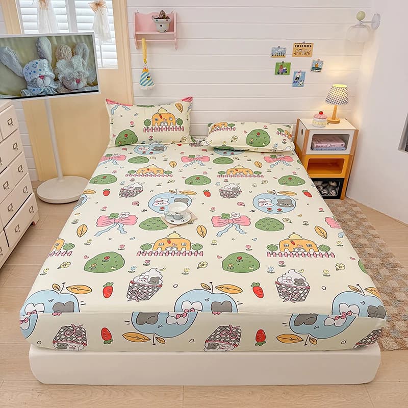 1 lenzuolo con angoli elasticizzati in stile cartone animato per bambini, lenzuola per letto singolo/matrimoniale/king size, lenzuolo matrimoniale delicato sulla pelle