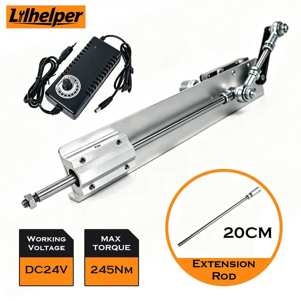 220V DC Gear Reduction Motor Reciprocating Linear Actuator DIY Telescopic Push Pull Rod Stroke 3-15cm with 20cm Extension Rod