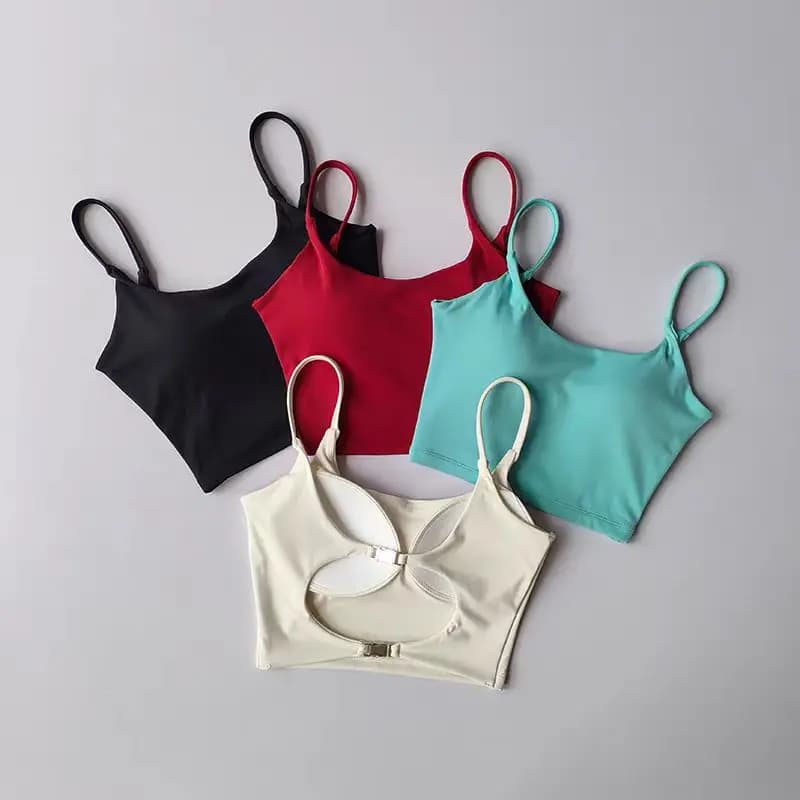 New Women's Sports Bra Monopezzo, with Beautiful Back, Without Sewings, Fixed Cups, Adjustable Spalline, for Yoga, Gym, Running and Daily Use