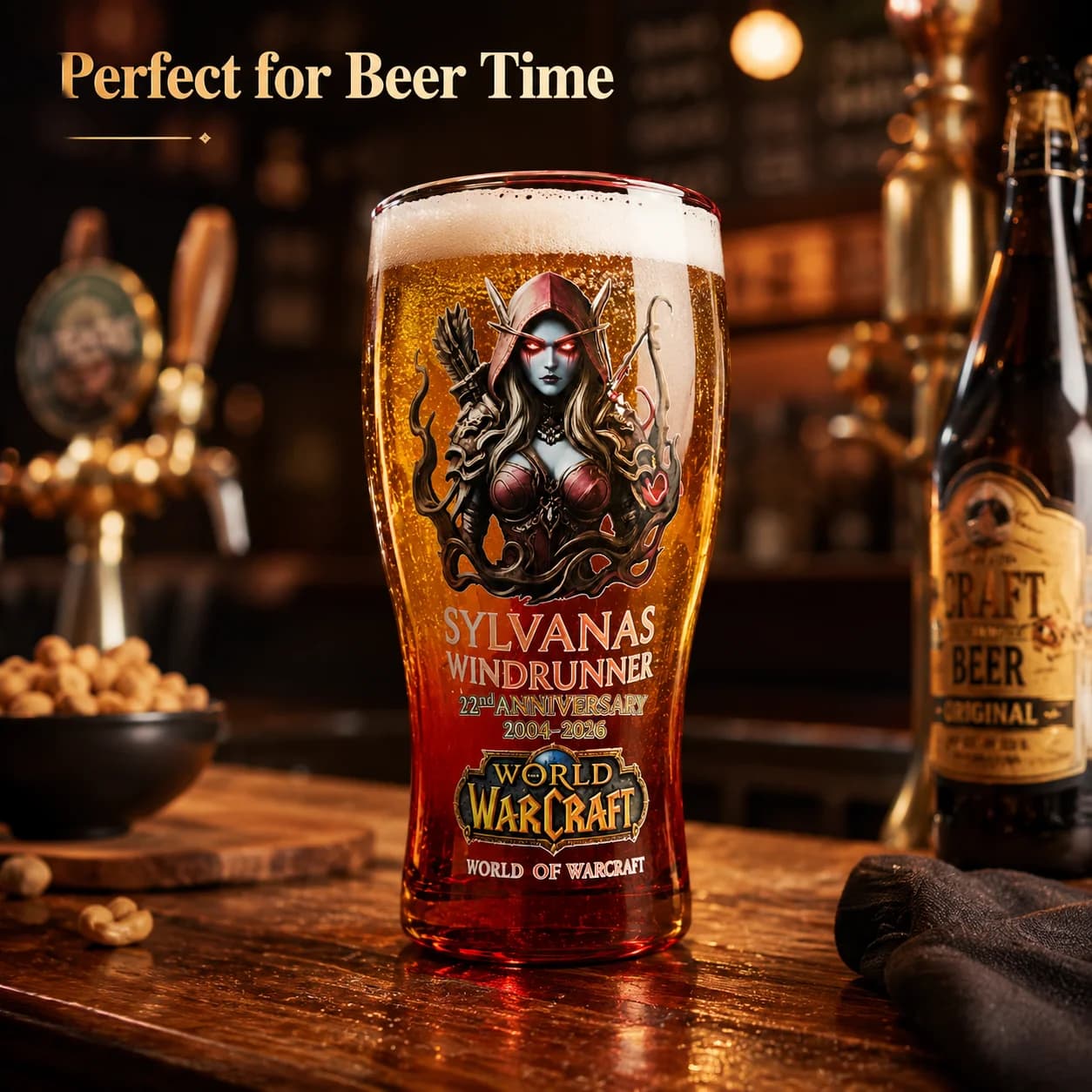 World of Warcraft Sylvanas Windrunner Glass Cup The Banshee Queen Beer Mug for Bar Party Decoration Collectible Gift forWoW Fans