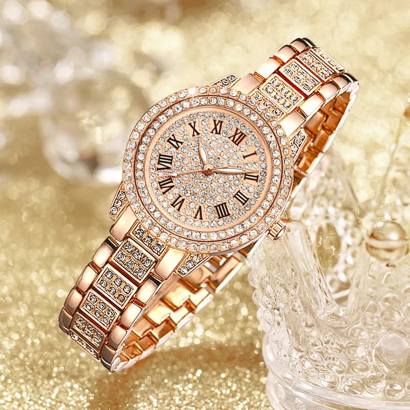 Women's Luxury Crystal Exquisite Wrist Watch Quartz Relogio Women's Watch Casual Montre Femme Mujer Women's Watch Saati