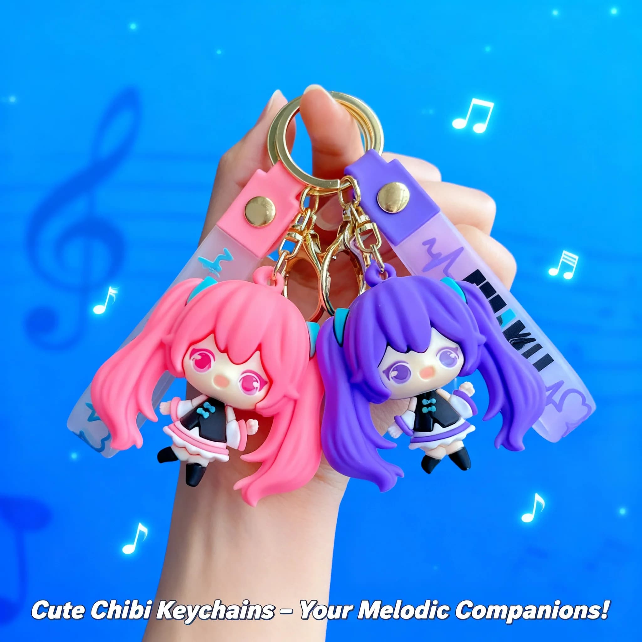 Portachiavi Anime Hatsune Miku, Ciondolo Creativo per Coppie, Accessorio per Auto e Zaino, Piccolo Regalo, Portachiavi Cartoon all'Ingrosso