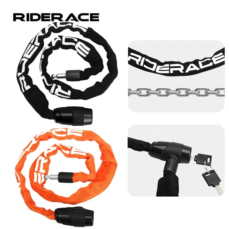Lucchetto a catena per bici con 2 chiavi Lucchetto di sicurezza antifurto per bicicletta da strada di montagna portatile per lucchetto per scooter moto Accessori MTB