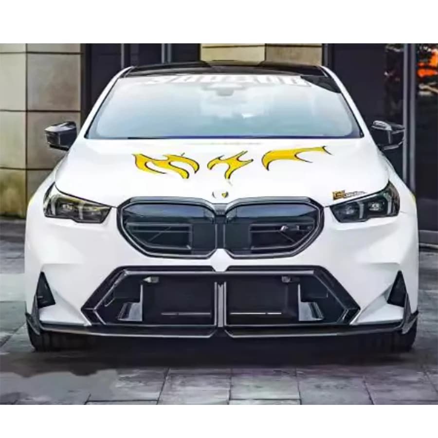 For BMW M5 G90 2024+ Spoiler Carbon Fiber Front, Front bumper diffuser, Carrozzeria Upgrade Kit