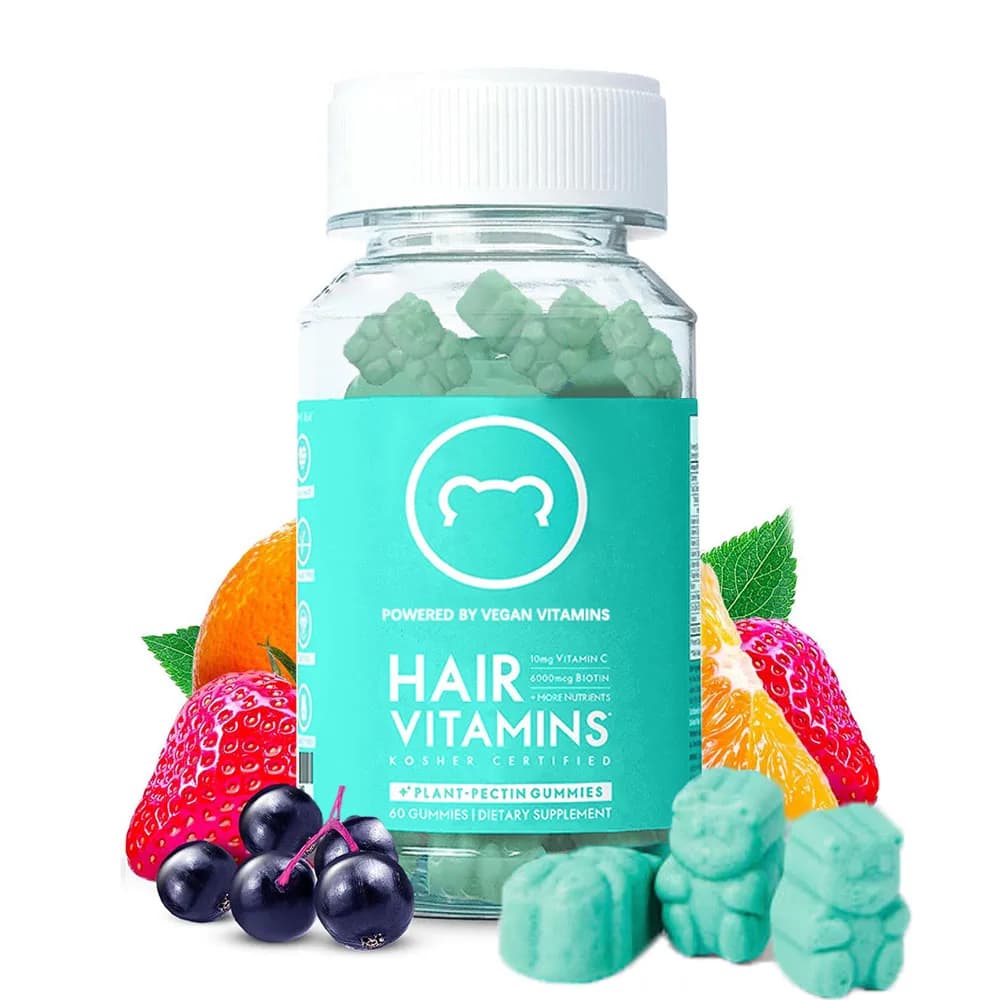 Vitamin Gummy for hair 1 month supply, extra resistant biotin 6000 mcg for hair growth, vegan vitamin B12, MSM, Inositol, Omega 3