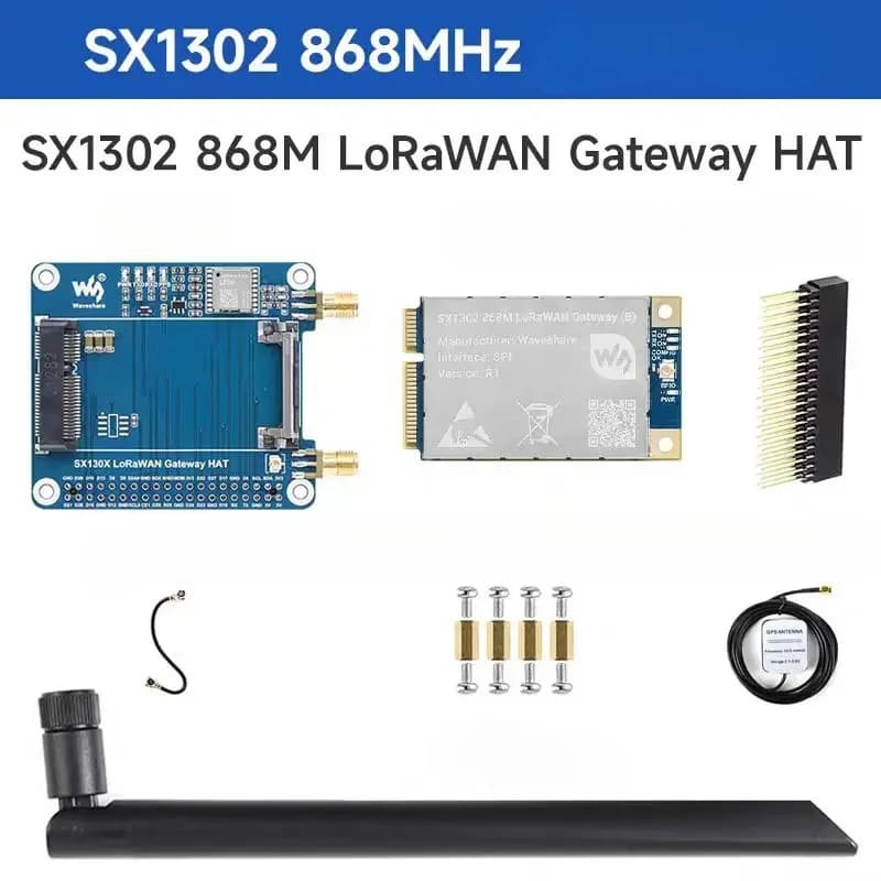 Waveshare SX1302 LoRaWAN 868M/915M gateway module for Raspberry Pi, Mini- Standard PCIe, long-range transmission