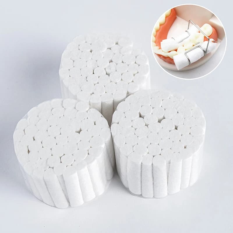 100% Cotton Dental Cotton Roll Disposable Dentist Material Teeth Whitening Product High Absorbent Hemostatic Surgical Supplies