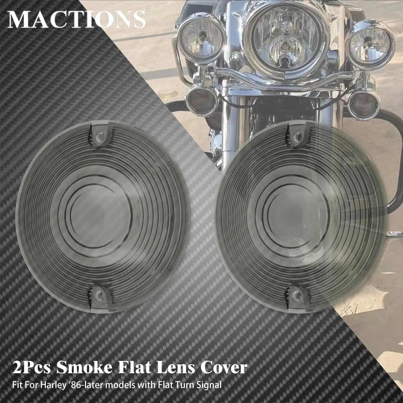 Moto 2PCS Indicatore di direzione Copriobiettivo per Harley Touring Electra Glide Road King Ultra Glide Softail FLHT FLHR 1986-2022