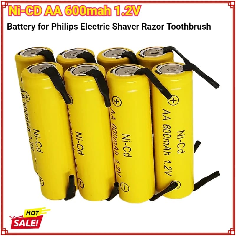 New Ni-CD 1.2V AA Rechargeable Battery 600mAh Batteries Welding Cards for Philips Razor Electric Toothbrush