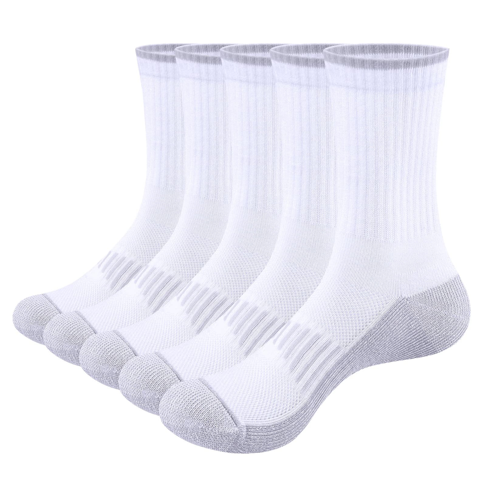YUEDGE Women's Performance Athletic Socks Cotton Moisture Wicking Cushioned Crew Socks for Women Size 34-44