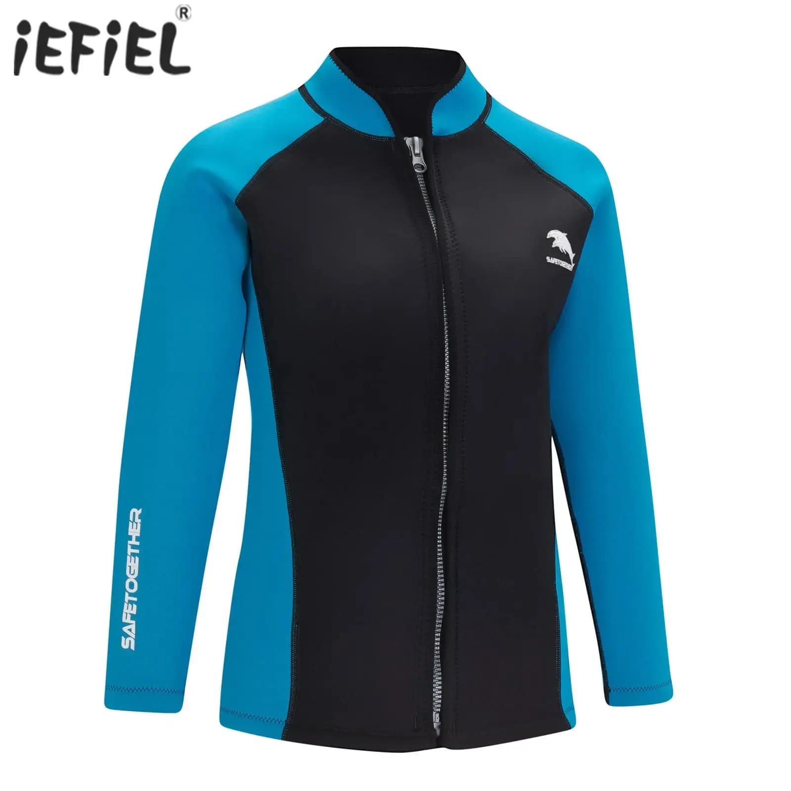 Women's Mute in 2mm Neoprene Connected to the Korean Top Long Sleeve Color Hinge Block Thermal Swim Jacket Snorkeling Diving