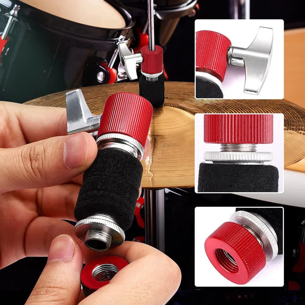 Set di 1 Pad per Piatti Batteria in Metallo Robusto con Feltro Antiscivolo, Kit di Ricambio per Protezione, Accessori per Set Batteria, Guarnizione Frizione, Pad in Cotone EVA
