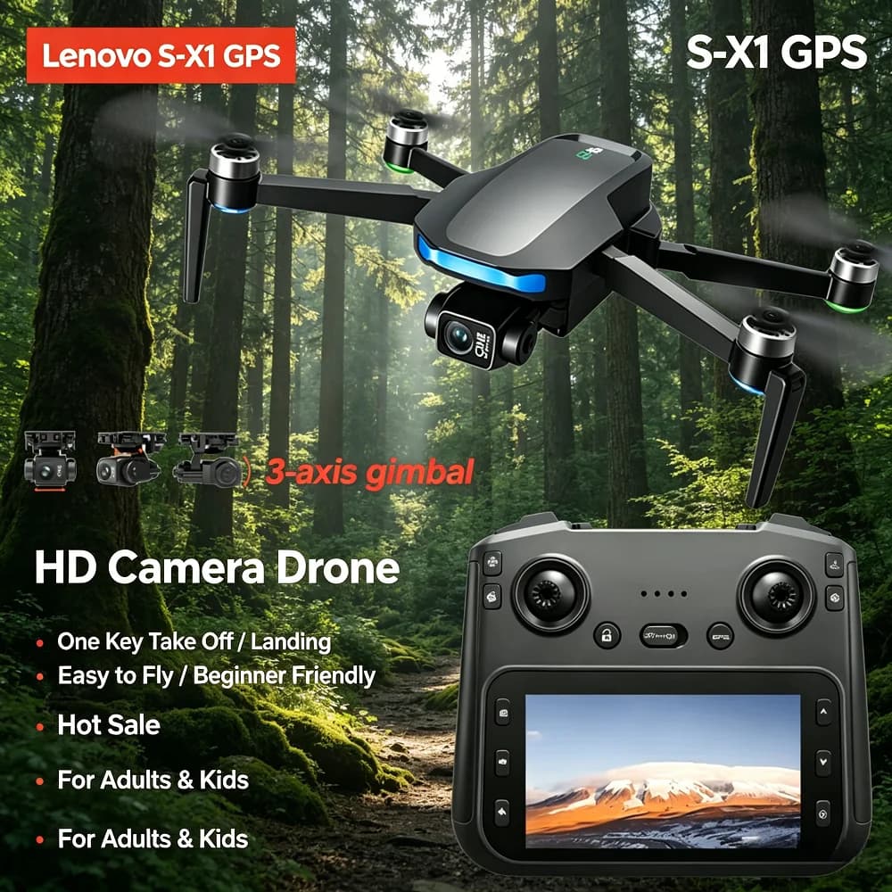 Lenovo GPS S-X1 Drone 8K Professional Pro HD Camera WIFI 5G Three-axis gimbal Brushless FPV Obstacle Avoidance Quadcopter Dron X